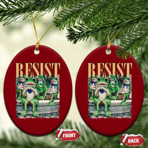 Portland Frog Resist Protest Ceramic Ornament 80s Frogs Deportation Resistance - Print Your Wear