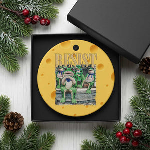 Portland Frog Resist Protest Ceramic Ornament 80s Frogs Deportation Resistance - Print Your Wear
