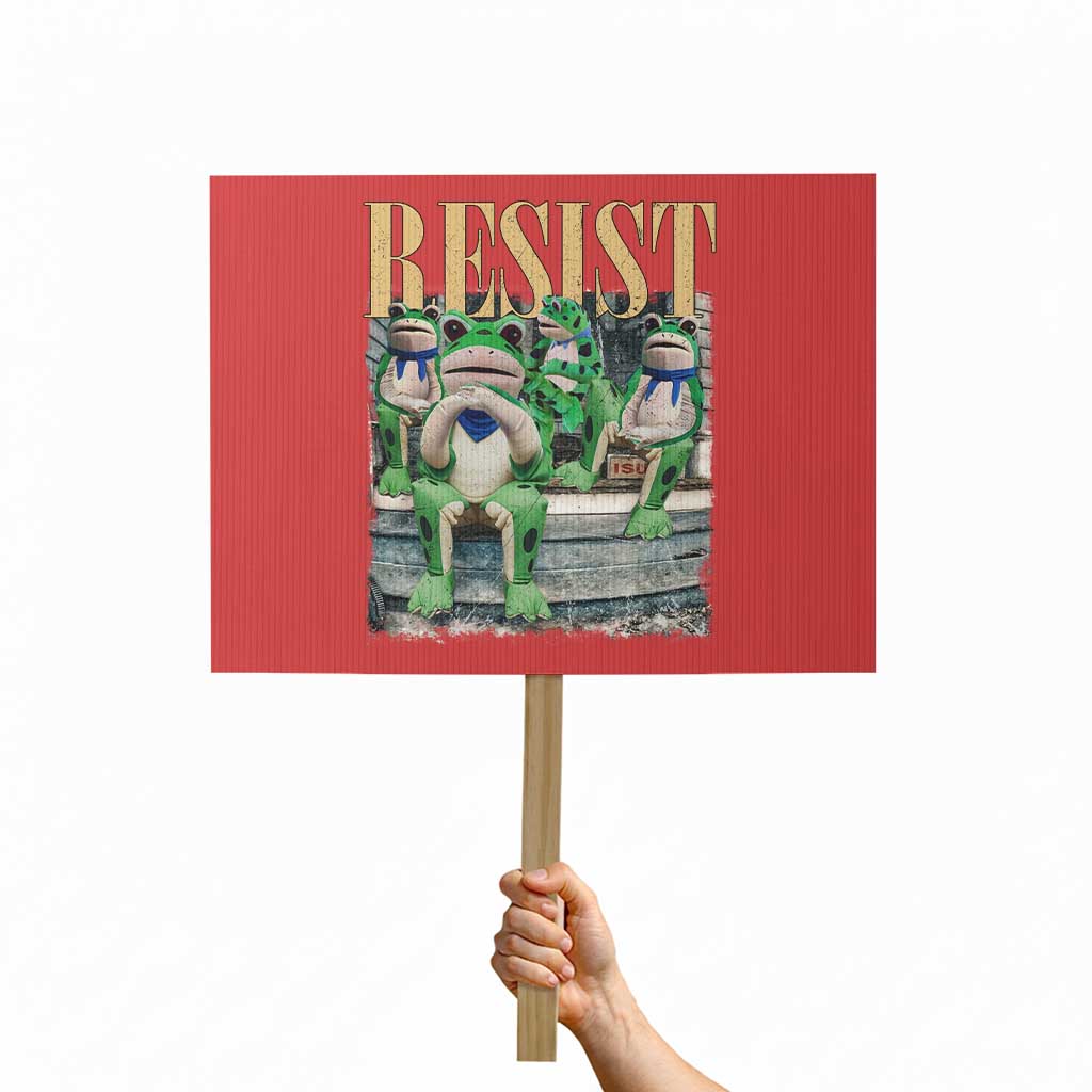 Portland Frog Resist Protest Protest Sign 80s Frogs Deportation Resistance - Print Your Wear
