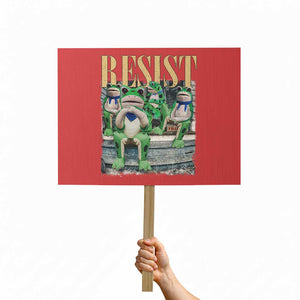 Portland Frog Resist Protest Protest Sign 80s Frogs Deportation Resistance TS10 Horizontal 18" × 24" Red Print Your Wear