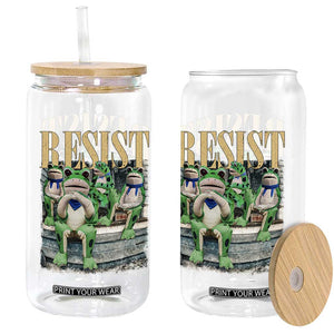 Portland Frog Resist Protest Glass Can 80s Frogs Deportation Resistance TS10 Print Your Wear