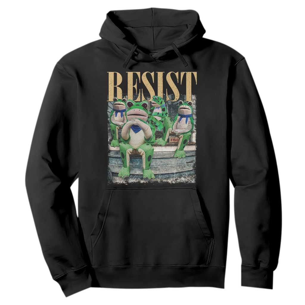Portland Frog Resist Protest Hoodie 80s Frogs Deportation Resistance TS10 Black Print Your Wear