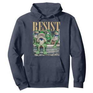 Portland Frog Resist Protest Hoodie 80s Frogs Deportation Resistance TS10 Navy Print Your Wear