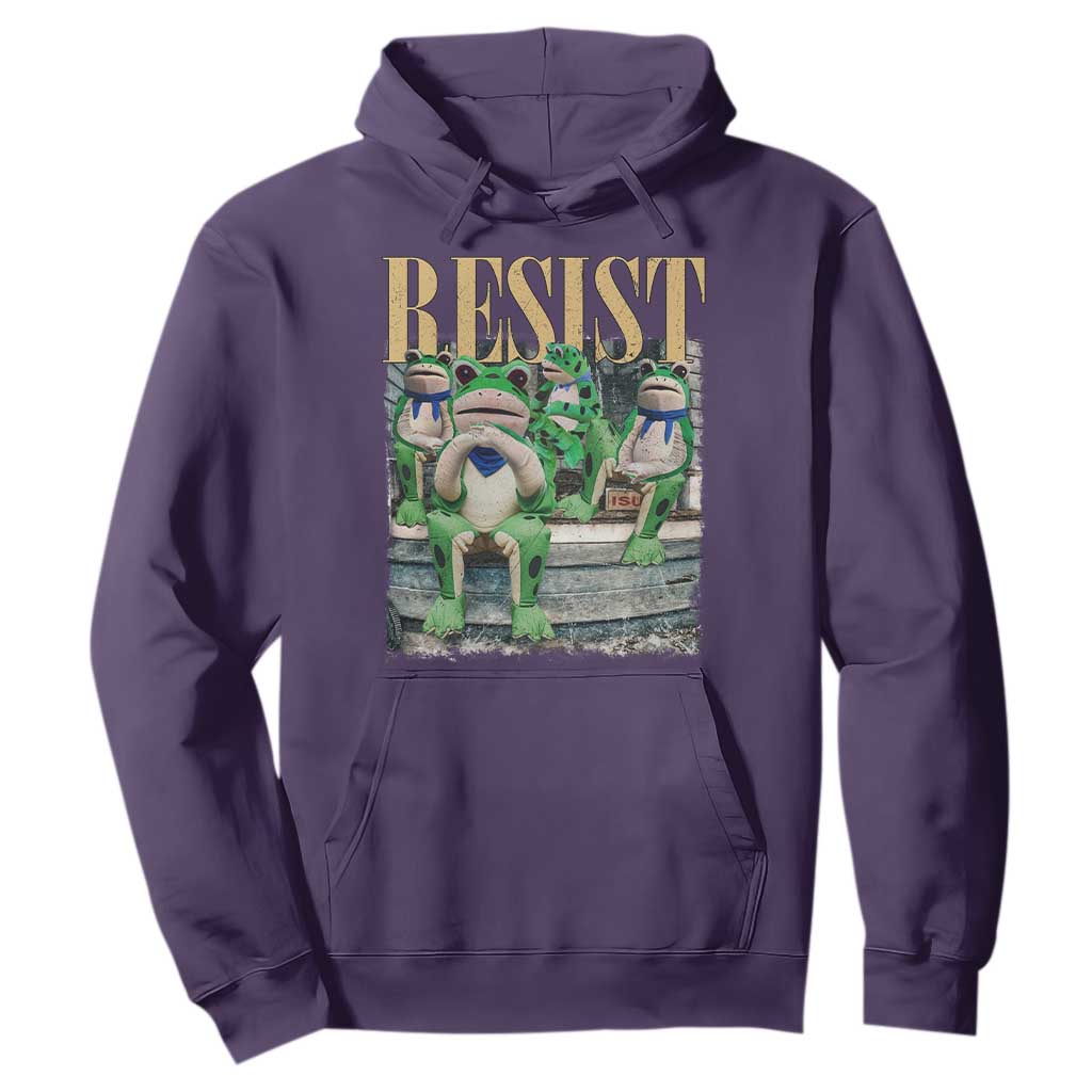 Portland Frog Resist Protest Hoodie 80s Frogs Deportation Resistance TS10 Purple Print Your Wear