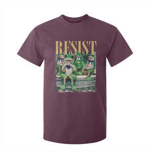 Portland Frog Resist Protest T Shirt For Kid 80s Frogs Deportation Resistance TS10 Maroon Print Your Wear