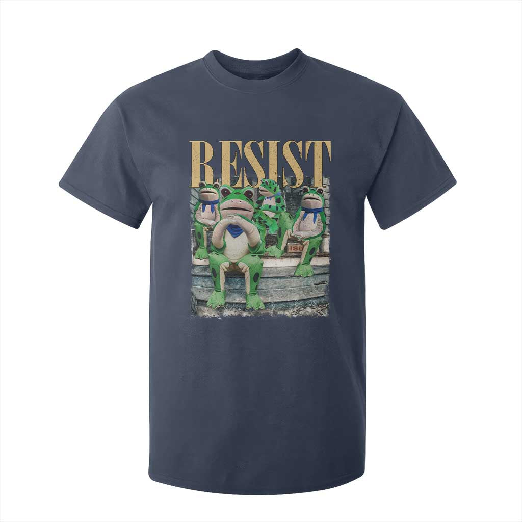 Portland Frog Resist Protest T Shirt For Kid 80s Frogs Deportation Resistance TS10 Navy Print Your Wear