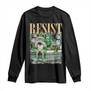 Portland Frog Resist Protest Long Sleeve Shirt 80s Frogs Deportation Resistance - Print Your Wear