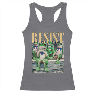 Portland Frog Resist Protest Racerback Tank Top 80s Frogs Deportation Resistance TS10 Charcoal Print Your Wear