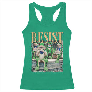 Portland Frog Resist Protest Racerback Tank Top 80s Frogs Deportation Resistance - Print Your Wear