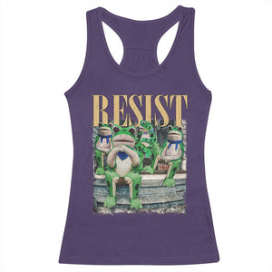 Portland Frog Resist Protest Racerback Tank Top 80s Frogs Deportation Resistance TS10 Purple Print Your Wear