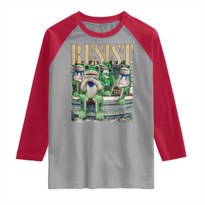 Portland Frog Resist Protest Raglan Shirt 80s Frogs Deportation Resistance TS10 Sport Gray Red Print Your Wear