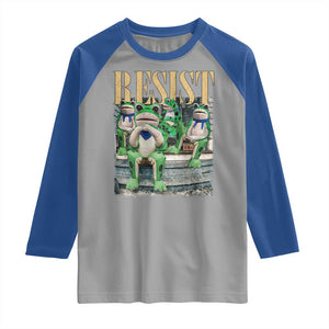 Portland Frog Resist Protest Raglan Shirt 80s Frogs Deportation Resistance TS10 Sport Gray Royal Print Your Wear