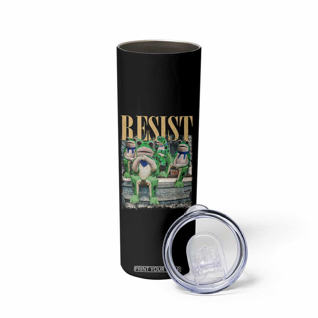 Portland Frog Resist Protest Skinny Tumbler 80s Frogs Deportation Resistance TS10 Print Your Wear