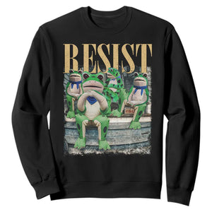 Portland Frog Resist Protest Sweatshirt 80s Frogs Deportation Resistance - Print Your Wear