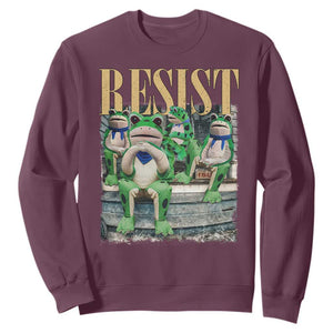 Portland Frog Resist Protest Sweatshirt 80s Frogs Deportation Resistance - Print Your Wear