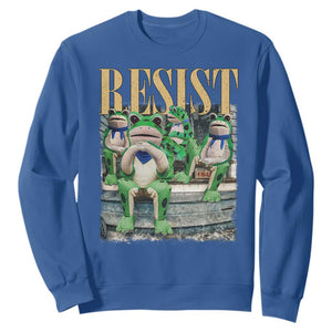 Portland Frog Resist Protest Sweatshirt 80s Frogs Deportation Resistance TS10 Royal Blue Print Your Wear