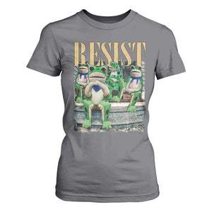 Portland Frog Resist Protest T Shirt For Women 80s Frogs Deportation Resistance TS10 Charcoal Print Your Wear