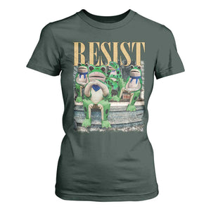 Portland Frog Resist Protest T Shirt For Women 80s Frogs Deportation Resistance TS10 Dark Forest Green Print Your Wear