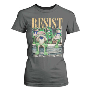 Portland Frog Resist Protest T Shirt For Women 80s Frogs Deportation Resistance TS10 Dark Heather Print Your Wear