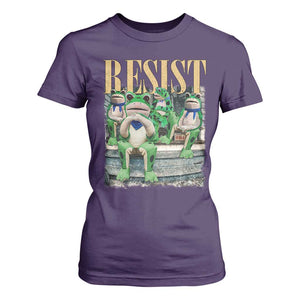 Portland Frog Resist Protest T Shirt For Women 80s Frogs Deportation Resistance TS10 Purple Print Your Wear