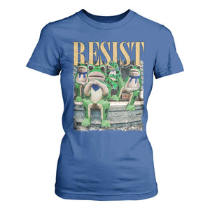 Portland Frog Resist Protest T Shirt For Women 80s Frogs Deportation Resistance TS10 Royal Blue Print Your Wear