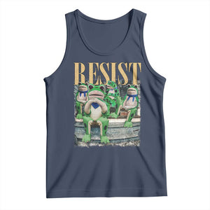 Portland Frog Resist Protest Tank Top 80s Frogs Deportation Resistance TS10 Navy Print Your Wear