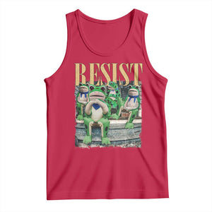 Portland Frog Resist Protest Tank Top 80s Frogs Deportation Resistance TS10 Red Print Your Wear