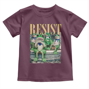 Portland Frog Resist Protest Toddler T Shirt 80s Frogs Deportation Resistance TS10 Maroon Print Your Wear