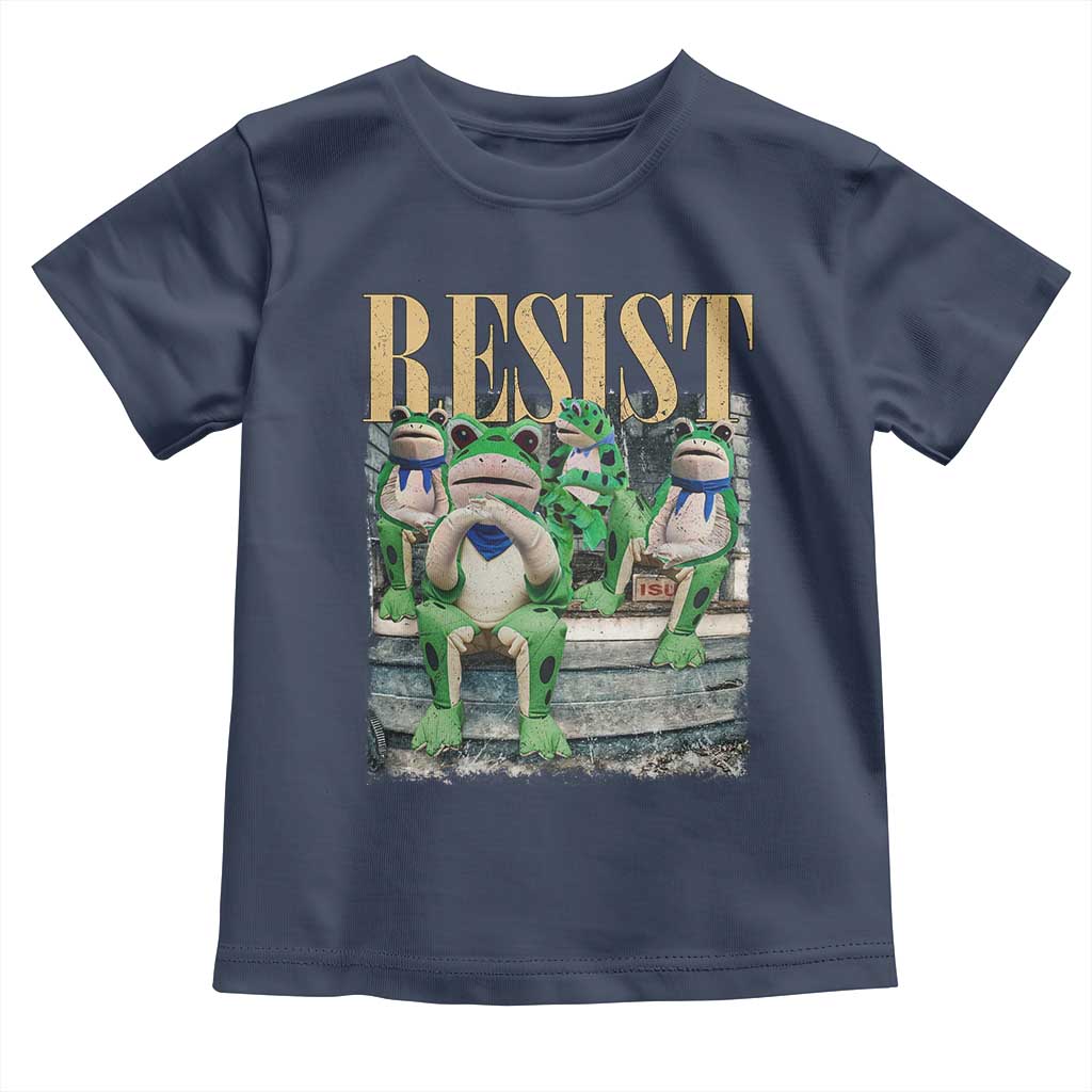 Portland Frog Resist Protest Toddler T Shirt 80s Frogs Deportation Resistance TS10 Navy Print Your Wear
