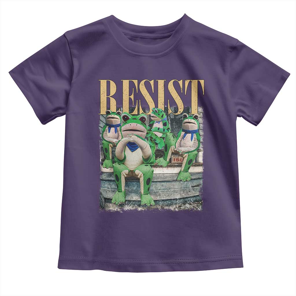 Portland Frog Resist Protest Toddler T Shirt 80s Frogs Deportation Resistance TS10 Purple Print Your Wear