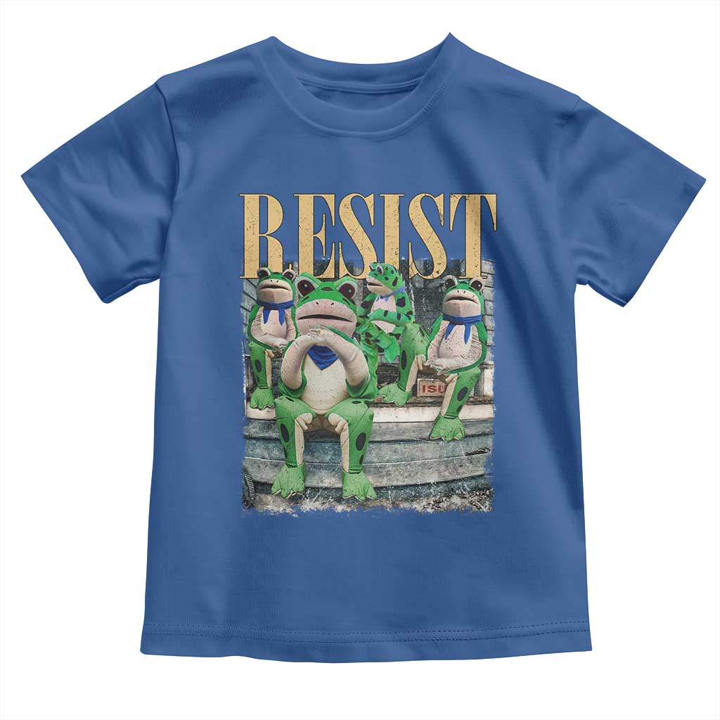Portland Frog Resist Protest Toddler T Shirt 80s Frogs Deportation Resistance TS10 Royal Blue Print Your Wear