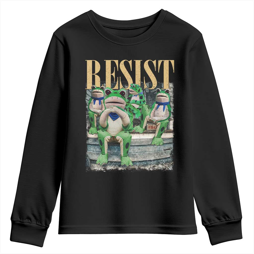 Portland Frog Resist Protest Youth Sweatshirt 80s Frogs Deportation Resistance TS10 Black Print Your Wear
