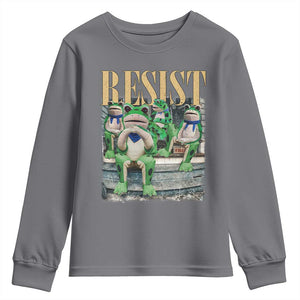 Portland Frog Resist Protest Youth Sweatshirt 80s Frogs Deportation Resistance TS10 Charcoal Print Your Wear