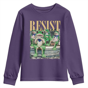 Portland Frog Resist Protest Youth Sweatshirt 80s Frogs Deportation Resistance TS10 Purple Print Your Wear