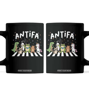 Resist Frog Protest Coffee Mug Antifa Inflatable Costume Portland Frog Political Satire TS10 Black Print Your Wear