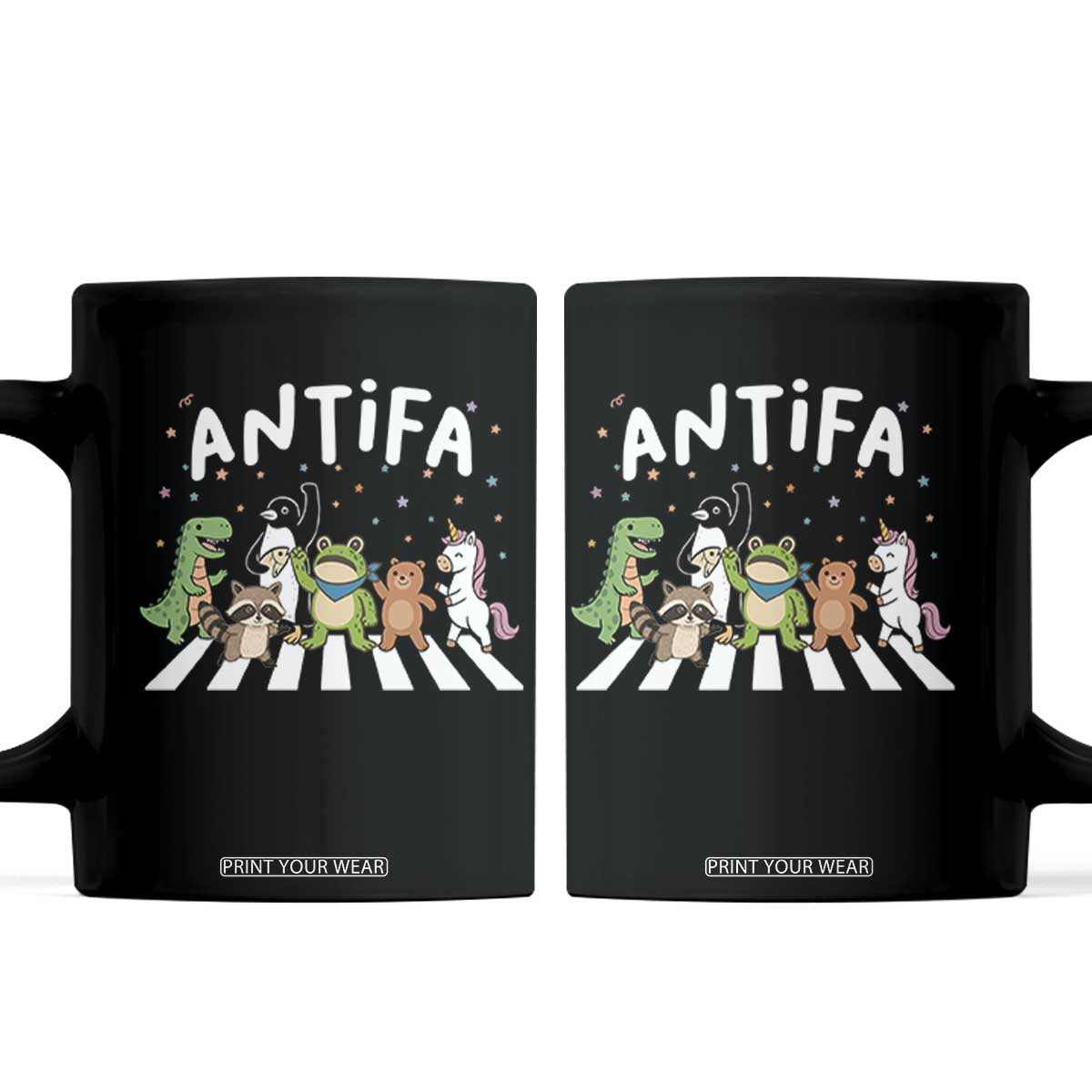 Resist Frog Protest Coffee Mug Antifa Inflatable Costume Portland Frog Political Satire TS10 Black Print Your Wear