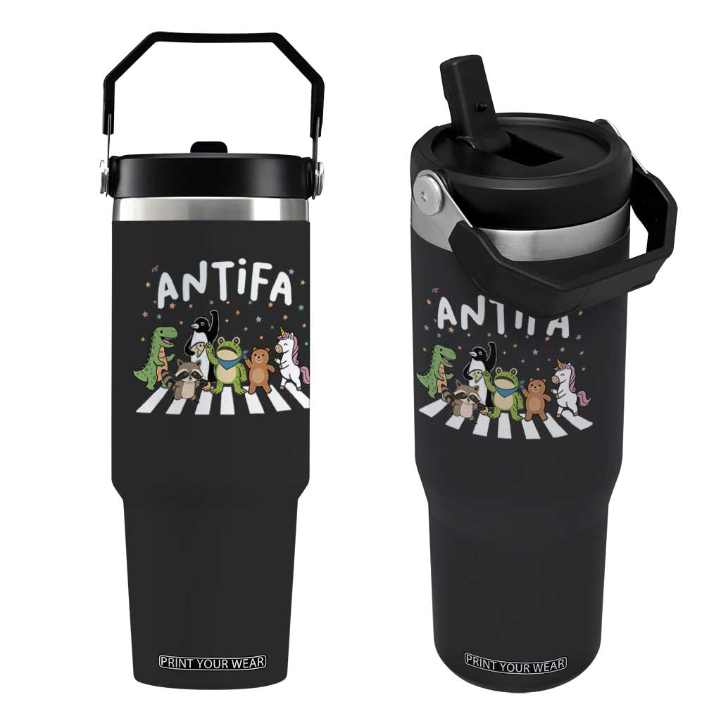 Resist Frog Protest Flip Straw Tumbler Antifa Inflatable Costume Portland Frog Political Satire TS10 One Size: 30 oz Black Print Your Wear