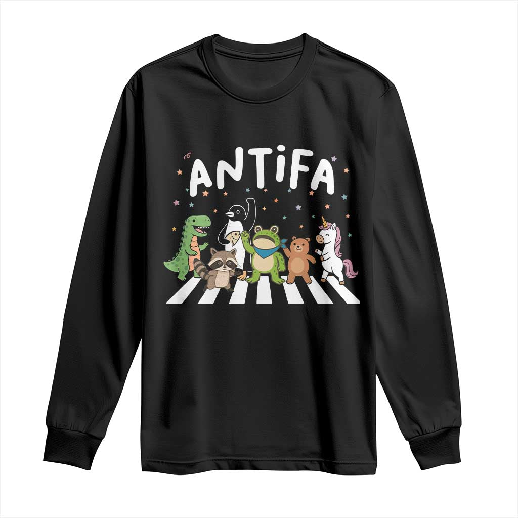 Resist Frog Protest Long Sleeve Shirt Antifa Inflatable Costume Portland Frog Political Satire TS10 Black Print Your Wear