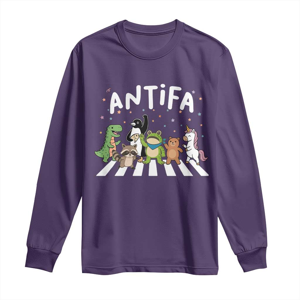 Resist Frog Protest Long Sleeve Shirt Antifa Inflatable Costume Portland Frog Political Satire TS10 Purple Print Your Wear