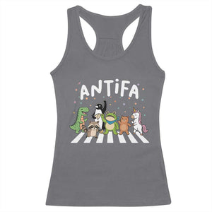 Resist Frog Protest Racerback Tank Top Antifa Inflatable Costume Portland Frog Political Satire TS10 Charcoal Print Your Wear