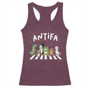 Resist Frog Protest Racerback Tank Top Antifa Inflatable Costume Portland Frog Political Satire TS10 Maroon Print Your Wear