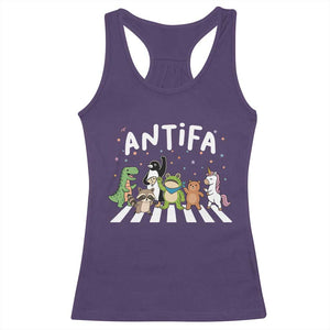 Resist Frog Protest Racerback Tank Top Antifa Inflatable Costume Portland Frog Political Satire TS10 Purple Print Your Wear