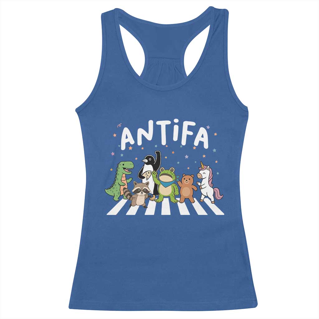 Resist Frog Protest Racerback Tank Top Antifa Inflatable Costume Portland Frog Political Satire TS10 Royal Blue Print Your Wear