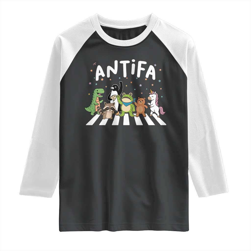 Resist Frog Protest Raglan Shirt Antifa Inflatable Costume Portland Frog Political Satire - Print Your Wear