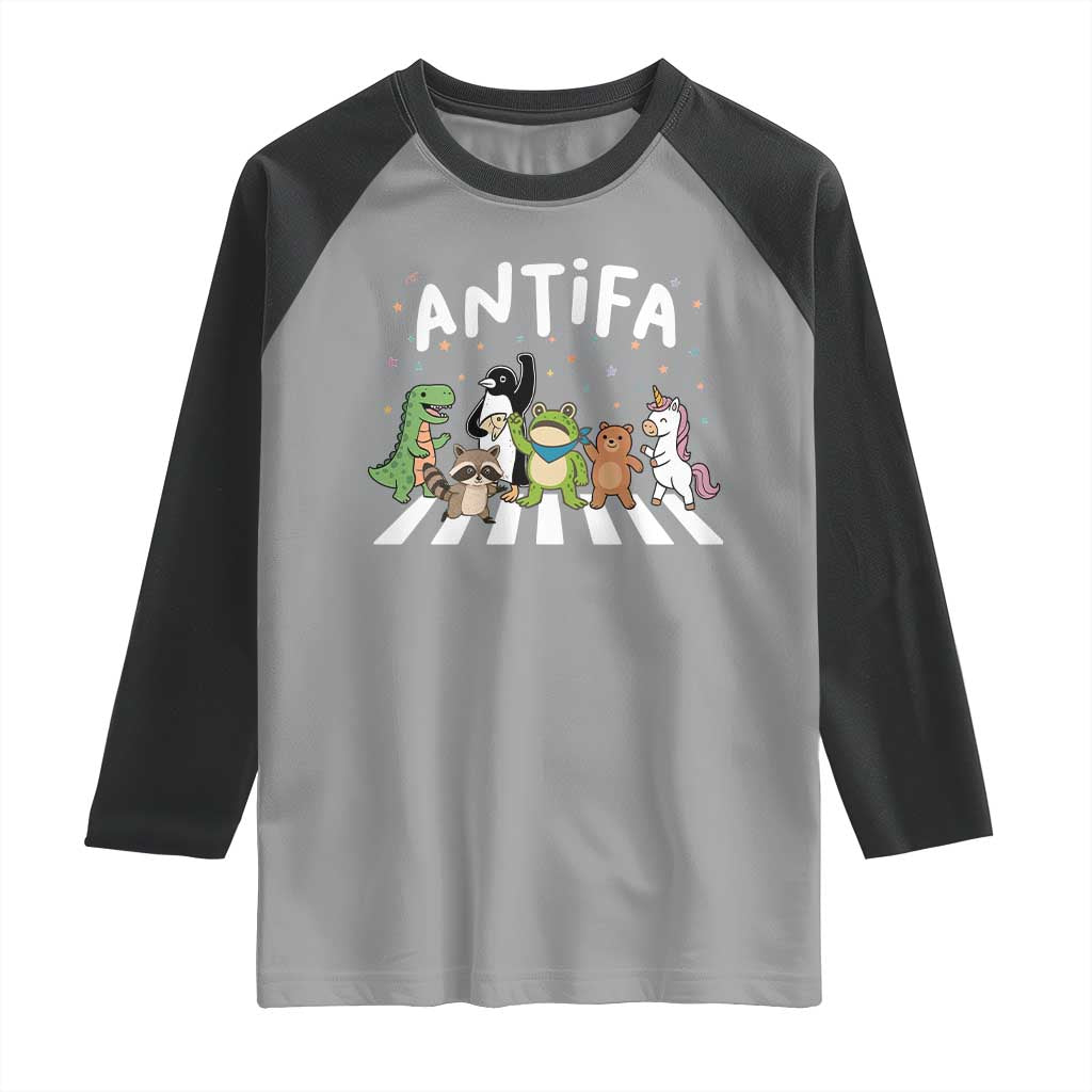 Resist Frog Protest Raglan Shirt Antifa Inflatable Costume Portland Frog Political Satire TS10 Sport Gray Black Print Your Wear
