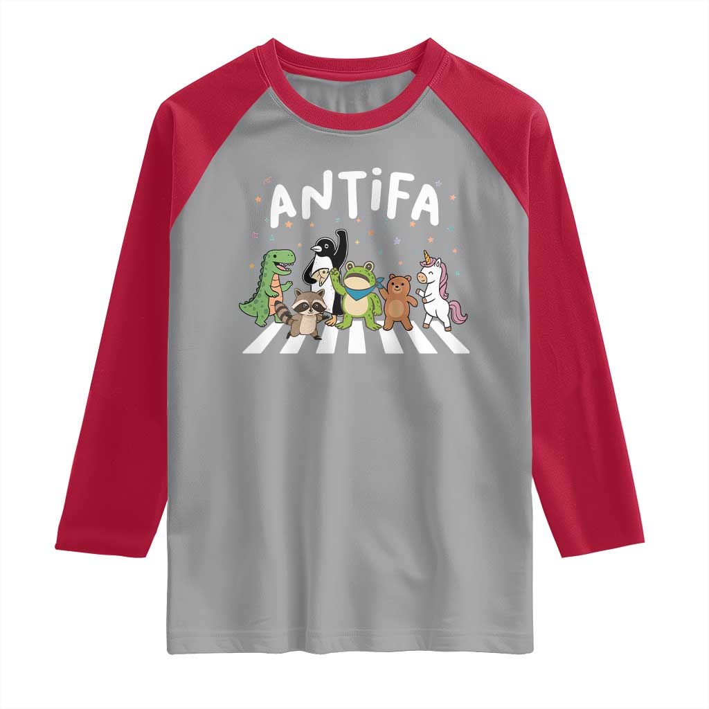 Resist Frog Protest Raglan Shirt Antifa Inflatable Costume Portland Frog Political Satire TS10 Sport Gray Red Print Your Wear