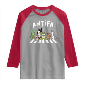 Resist Frog Protest Raglan Shirt Antifa Inflatable Costume Portland Frog Political Satire TS10 Sport Gray Red Print Your Wear