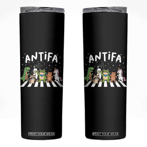 Resist Frog Protest Skinny Tumbler Antifa Inflatable Costume Portland Frog Political Satire TS10 Black Print Your Wear