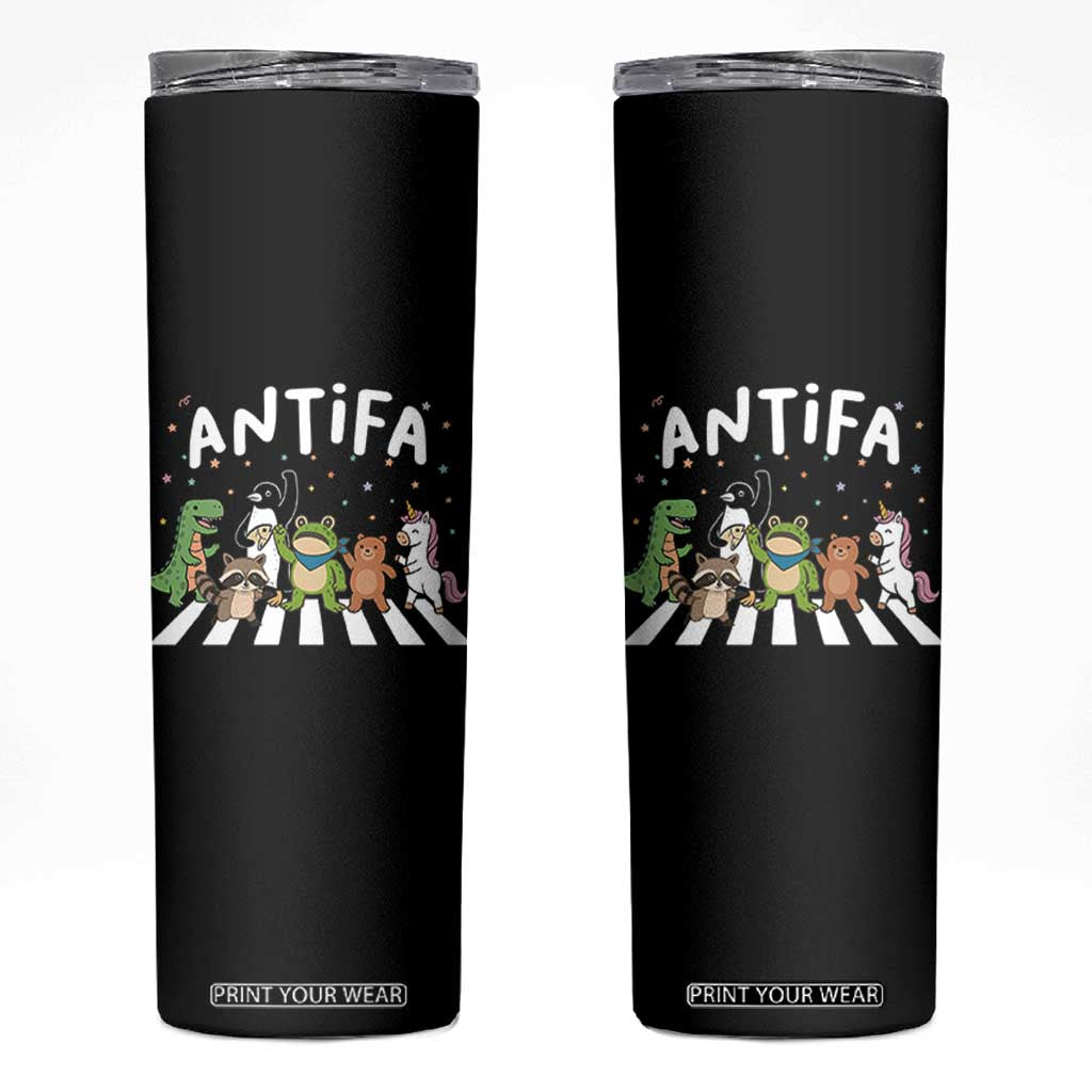 Resist Frog Protest Skinny Tumbler Antifa Inflatable Costume Portland Frog Political Satire TS10 Black Print Your Wear