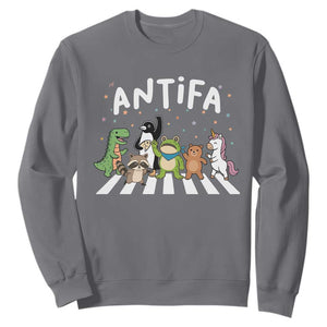 Resist Frog Protest Sweatshirt Antifa Inflatable Costume Portland Frog Political Satire TS10 Charcoal Print Your Wear
